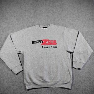 Vintage ESPN Zone Anaheim Gray Graphic Crewneck Sweatshirt Mens Medium